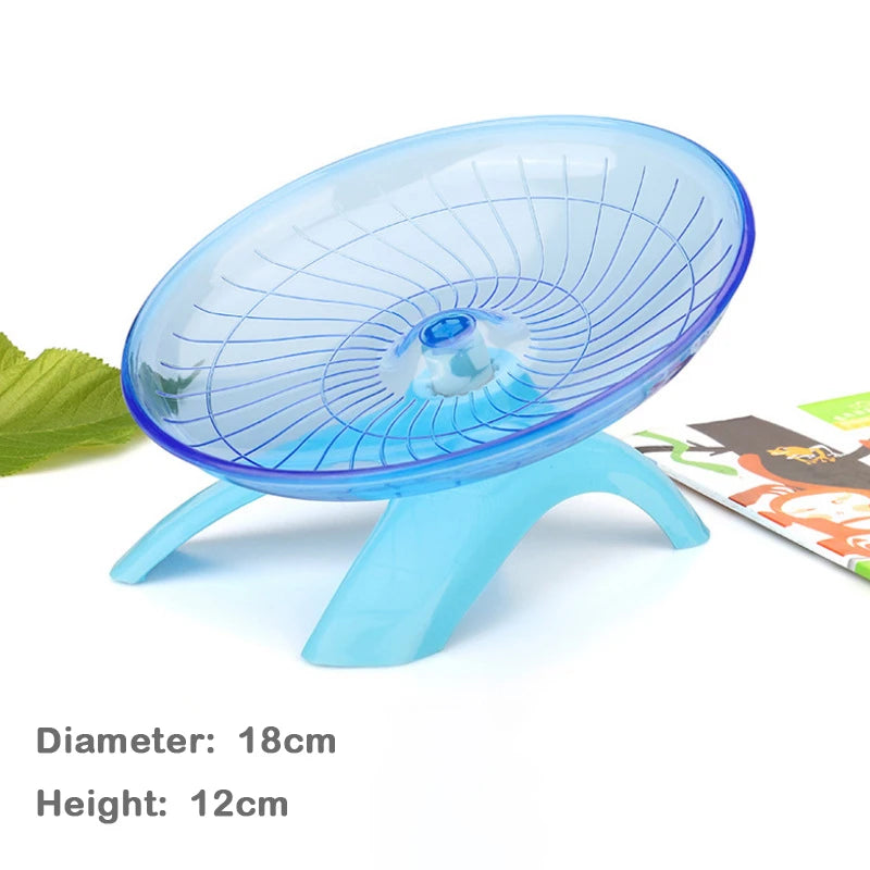 Silent Hamster Flying Saucer Wheel Quiet Exercise Runner for Syrian Hamsters Hedgehogs & Squirrels - Stable Stand Non-Slip Toy
