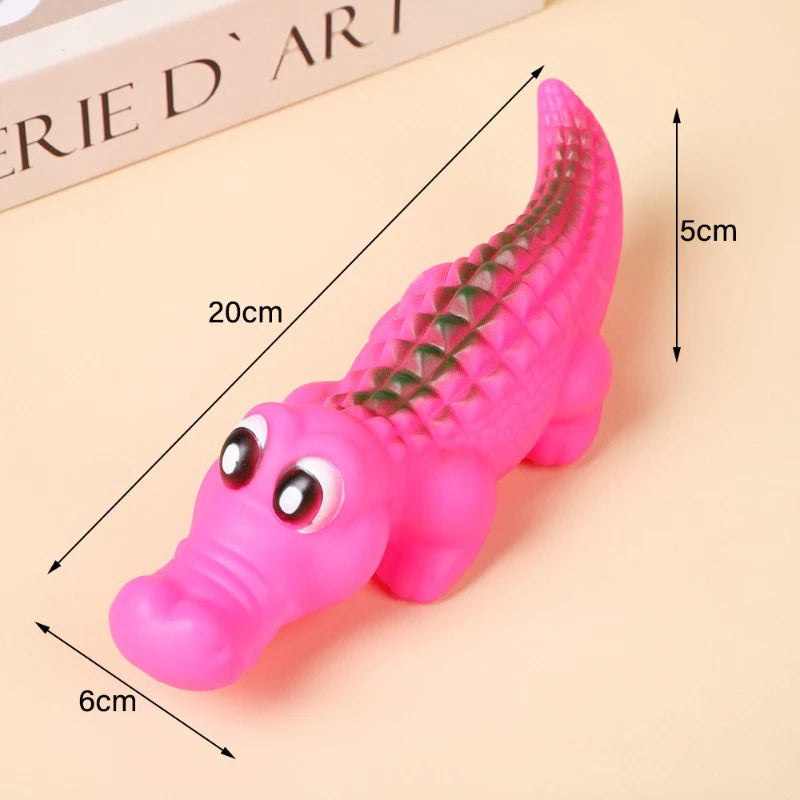 Durable Latex Chew Toy for Aggressive Bite Shark Dog Squeaky Ball Loud Crunching Noise Teeth Cleaner Molar Toys Puppy Weaning
