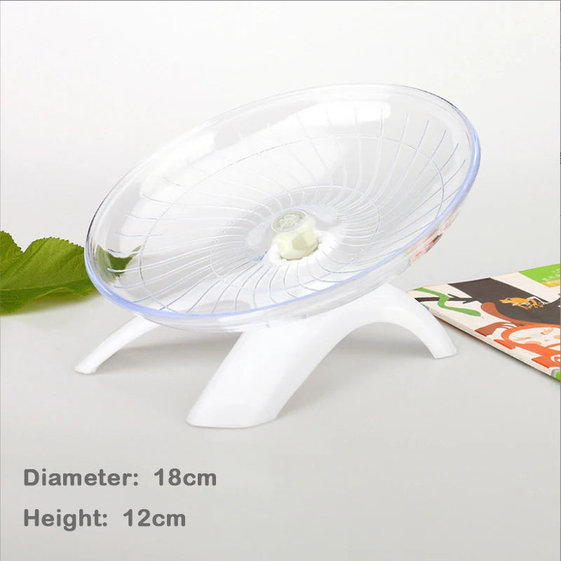 Silent Hamster Flying Saucer Wheel Quiet Exercise Runner for Syrian Hamsters Hedgehogs & Squirrels - Stable Stand Non-Slip Toy
