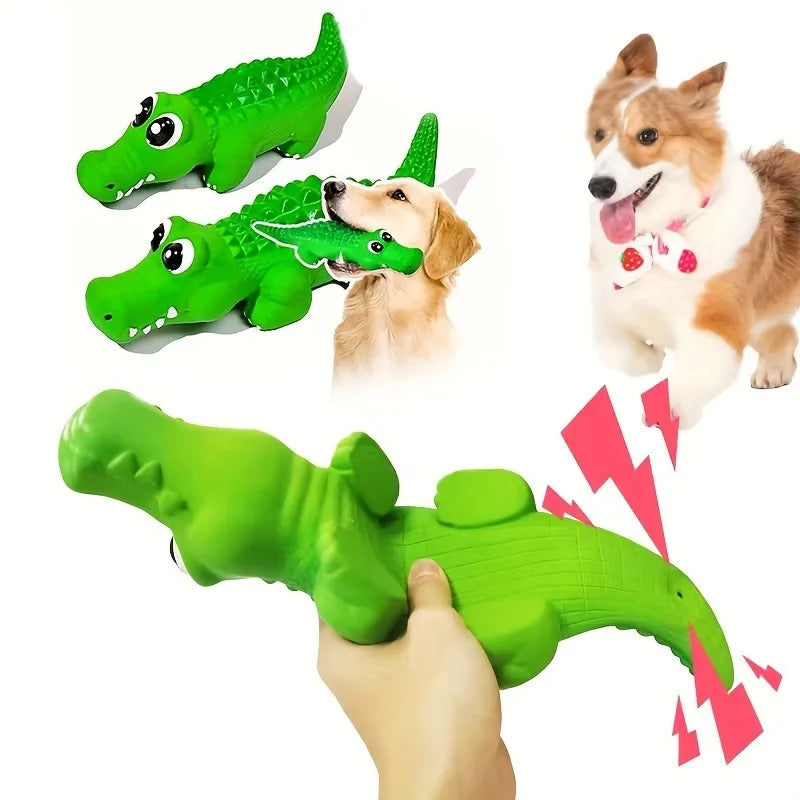 Durable Latex Chew Toy for Aggressive Bite Shark Dog Squeaky Ball Loud Crunching Noise Teeth Cleaner Molar Toys Puppy Weaning