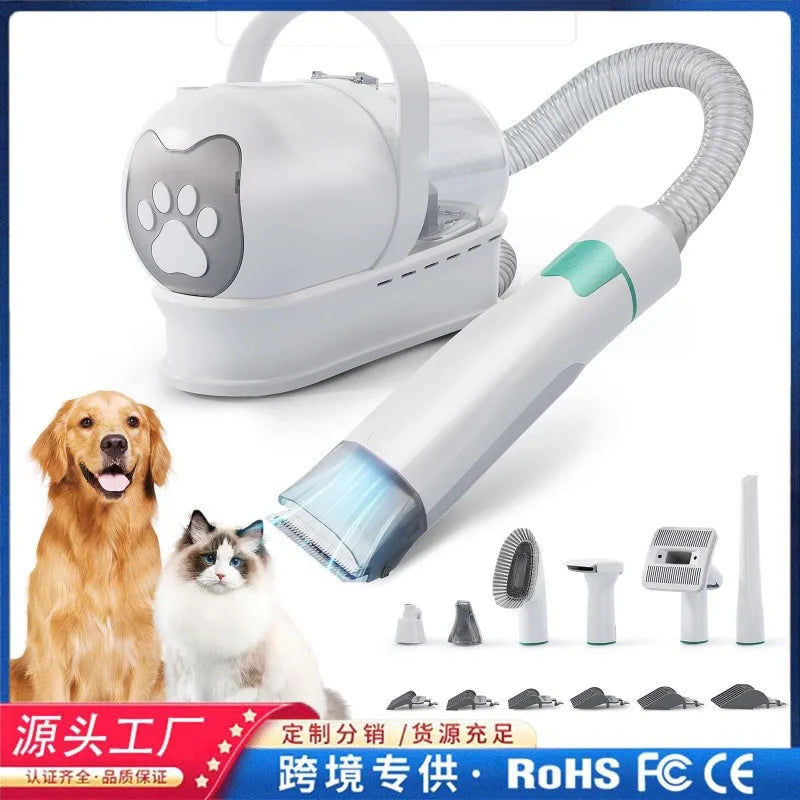 7 in 1 Multifunctional Pet Grooming Vacuum Kit, ABS Electric Dog Cat Hair Clipper, Pet Hair Remover Comb for Shedding, Pet Beaut