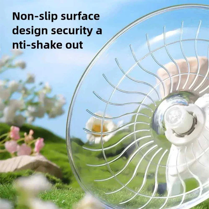 Silent Hamster Flying Saucer Wheel Quiet Exercise Runner for Syrian Hamsters Hedgehogs & Squirrels - Stable Stand Non-Slip Toy