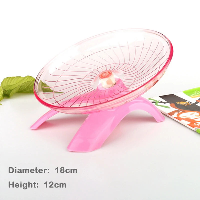 Silent Hamster Flying Saucer Wheel Quiet Exercise Runner for Syrian Hamsters Hedgehogs & Squirrels - Stable Stand Non-Slip Toy