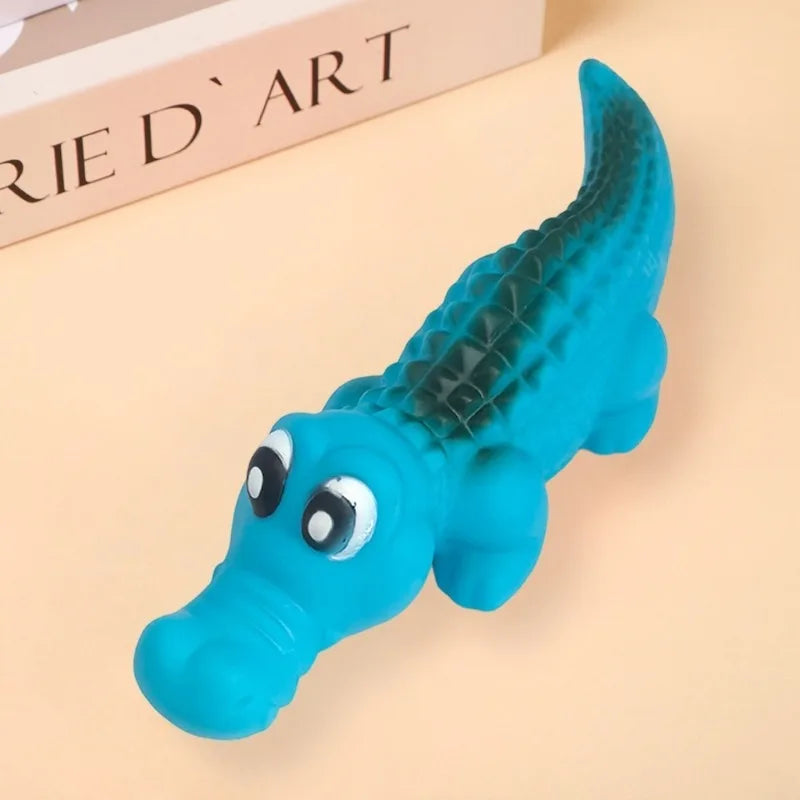 Durable Latex Chew Toy for Aggressive Bite Shark Dog Squeaky Ball Loud Crunching Noise Teeth Cleaner Molar Toys Puppy Weaning