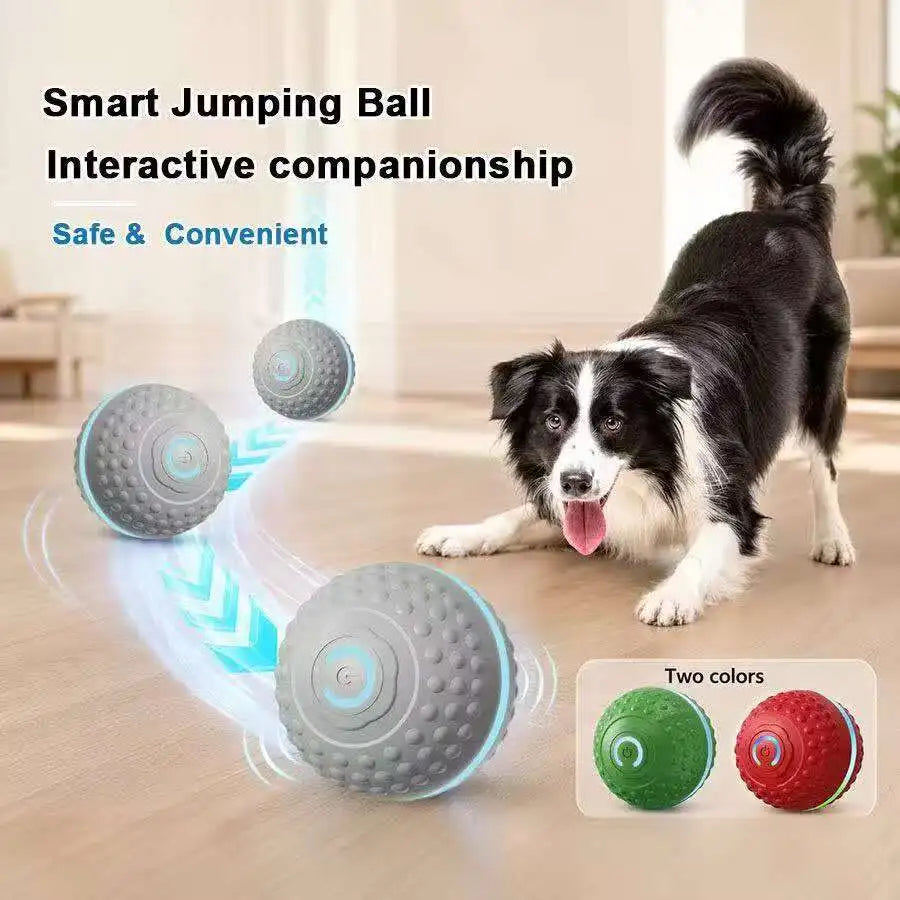 Smart Dog Toys Ball Electronic Interactive Cat Toy Pet Jump and Rolling Ball USB Automatic Moving Bouncing for Large Medium Dogs