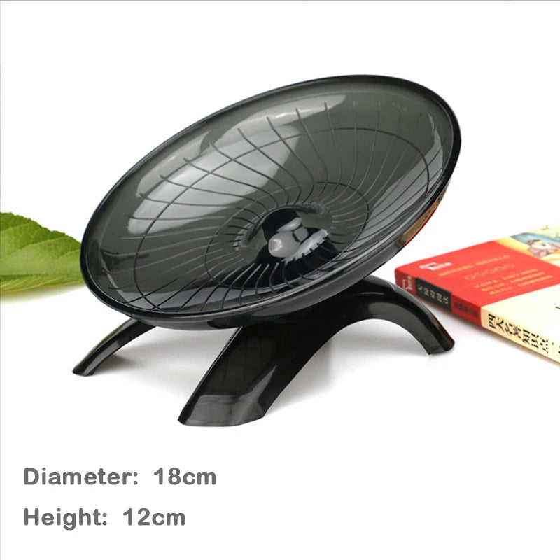 Silent Hamster Flying Saucer Wheel Quiet Exercise Runner for Syrian Hamsters Hedgehogs & Squirrels - Stable Stand Non-Slip Toy