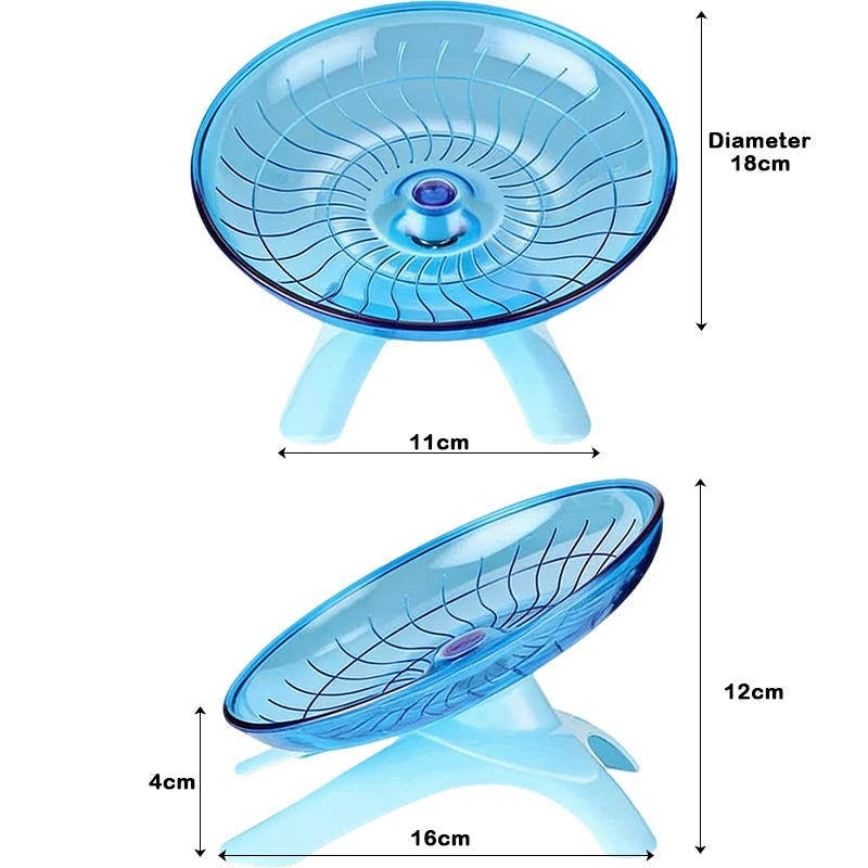Silent Hamster Flying Saucer Wheel Quiet Exercise Runner for Syrian Hamsters Hedgehogs & Squirrels - Stable Stand Non-Slip Toy