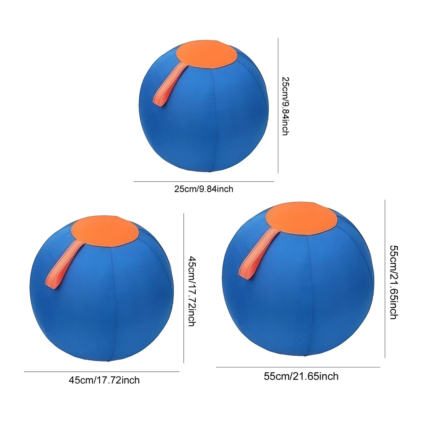 Dog Soccer Ball Toy with Heavy-Duty Handle Cover & Pump Dog Exercise Ball for Australian Shepherd Border Collie Cattle Dogs