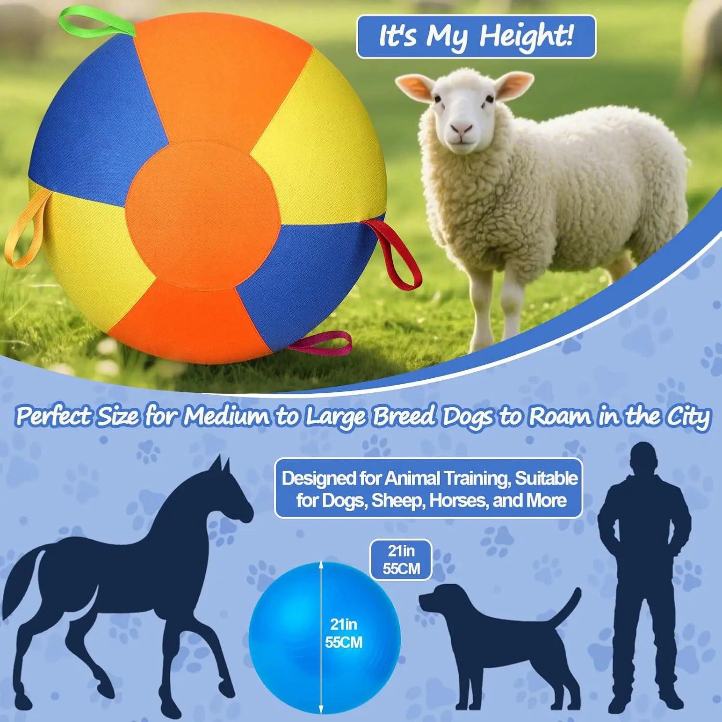 NEW Dog Herding Ball Interactive Calming Pet Supplies Small Dog Calming Ball Herding Toys for Outdoor Yard Water Pool Puppy Play