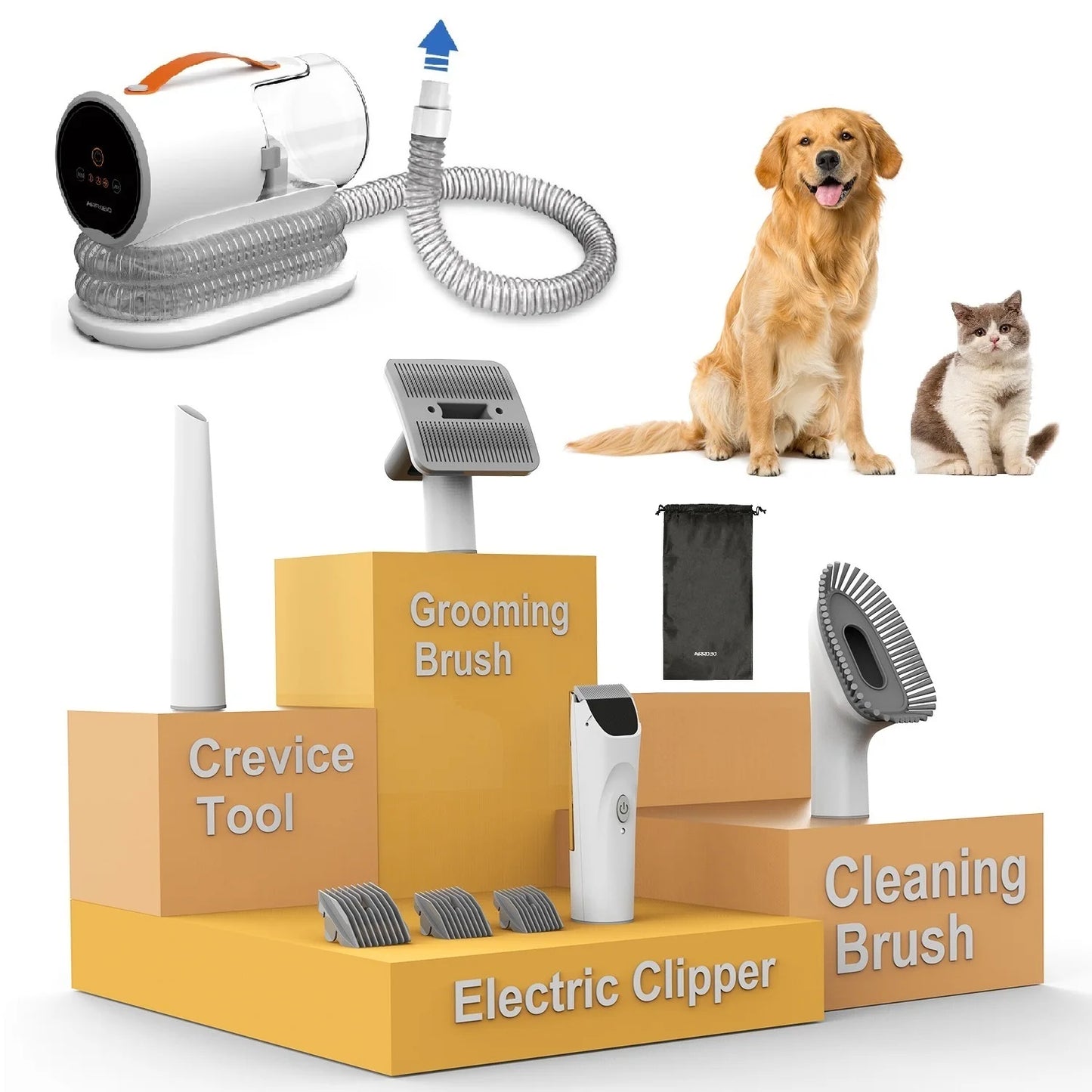 STLF JW  Pet Grooming Vacuum Kit Cleaning Brush Rabbit Groomer Produtos Set Professional Hair Remover for Dogs Cat Vacuum Cleane