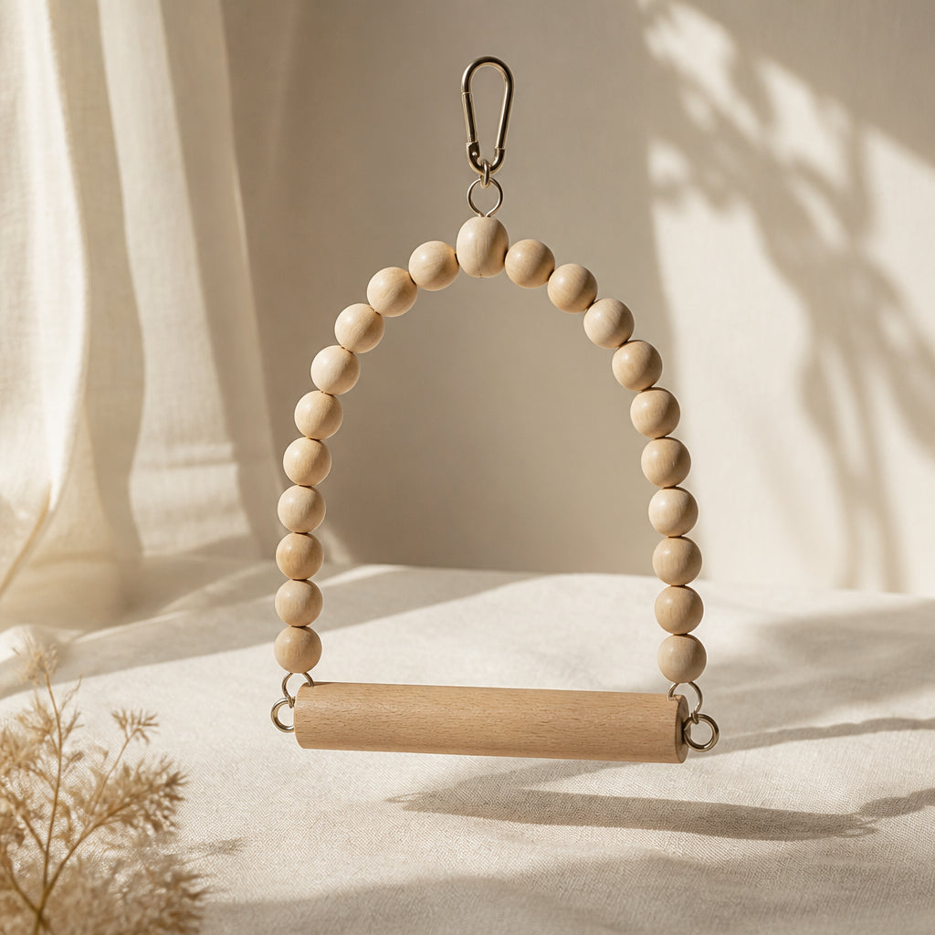 Mini Wooden Hanging Bird Swing