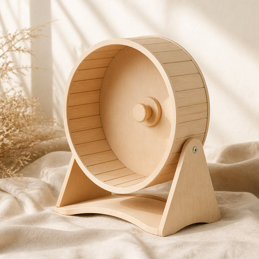 Mute Wood Hamster Wheel with Stand
